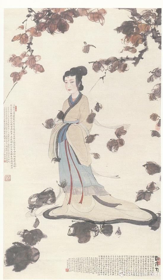 屈原《九歌》自古为画家所乐写,龙眠李伯时,子昂赵孟頫,其妙迹尤光辉
