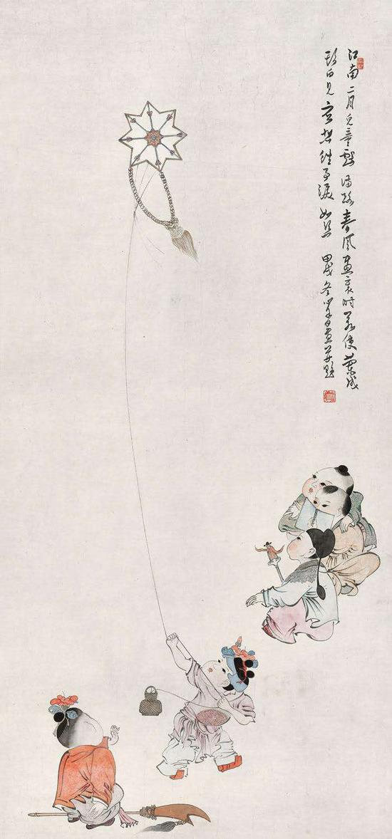溥心畬（1896-1963） 江南二月儿童戏