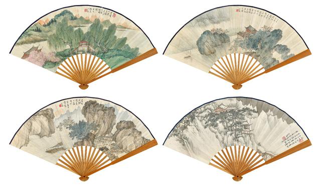 溥心畬（1896-1963） 四季山水坤扇一组