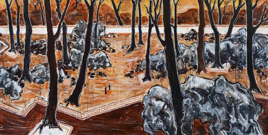 故园 郭利伟 布面丙烯 100×200cm 2015年