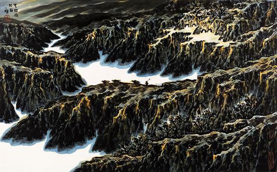 王一明 《云间放牧图》 96x60cm 2020年