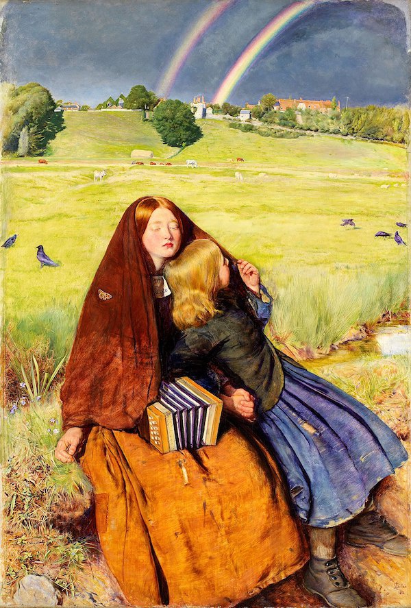 约翰·米莱《盲女》（The Blind Girl，1856），现藏于英国伯明翰博物馆与美术馆