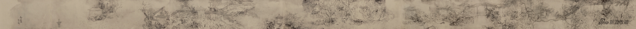 延月梳风 纸本水墨 34.4x745cm 2021年
