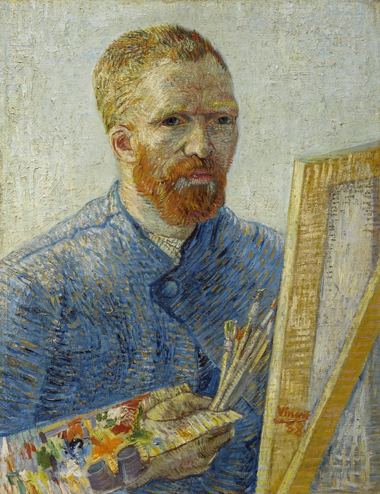 梵高离开巴黎前的《自画像》（Self-Portrait as a Painter），1888年