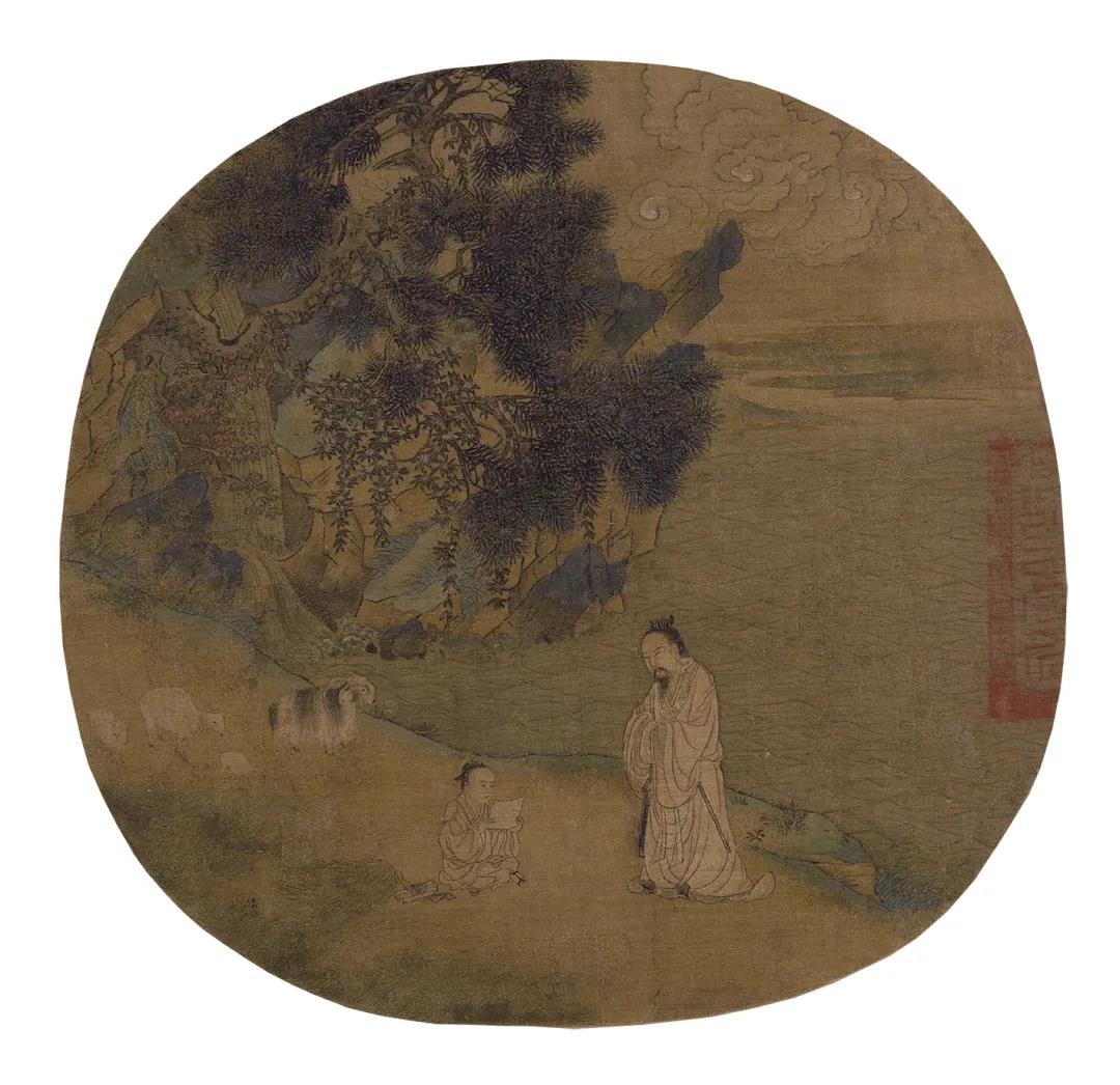  宋　佚名    初平牧羊图绢本   23.5×24.6cm    北京故宫博物院藏