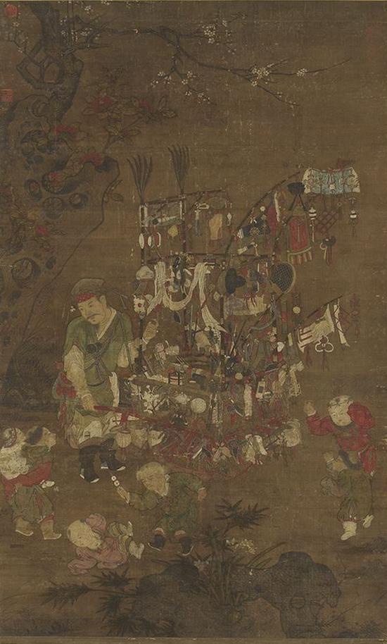 传 南宋 苏汉臣 《货郎图》轴 台北故宫博物院藏