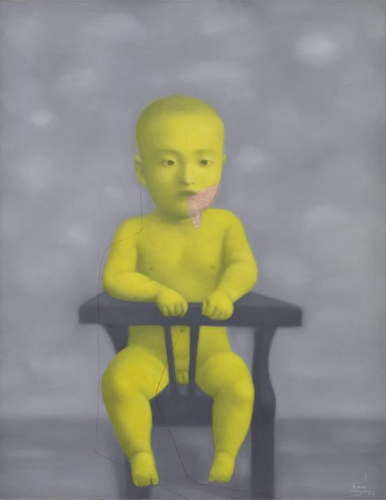 张晓刚《黄色婴儿》（1998年作）
