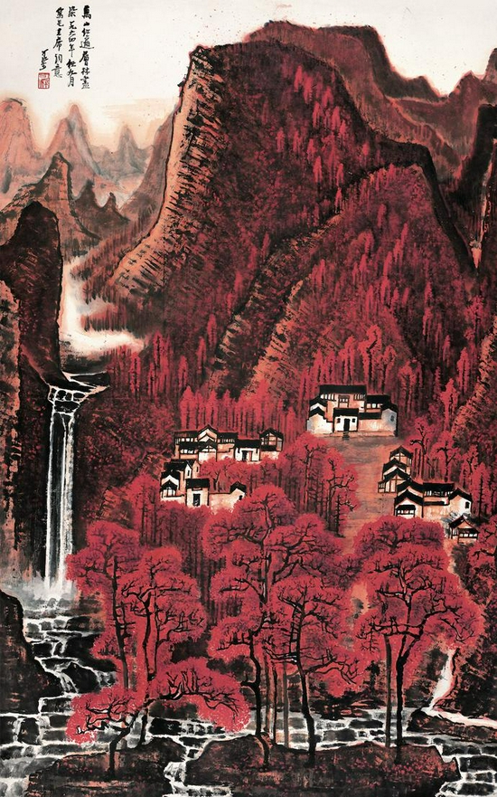 李可染 《万山红遍》135.5×85cm 纸本设色 1964年 北京画院藏
