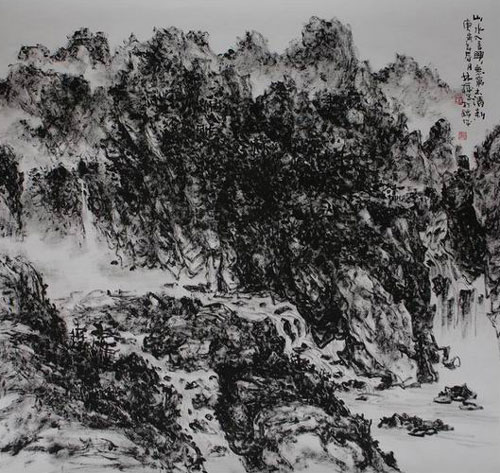 焦墨山水画