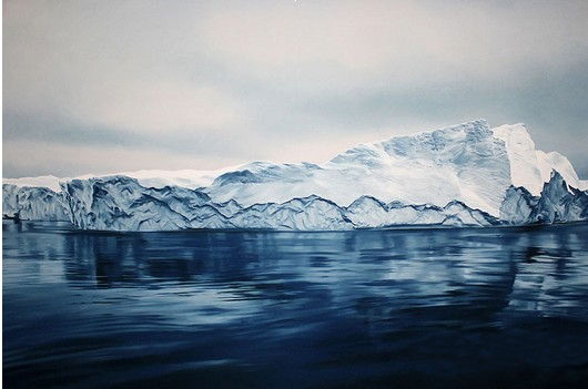 美国艺术家逼真描绘冰山融化过程呼吁环保