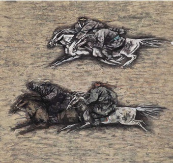 骏马追风004 68x68cm 2014年作