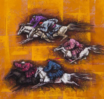 骏马追风002 68x68cm 2014年作