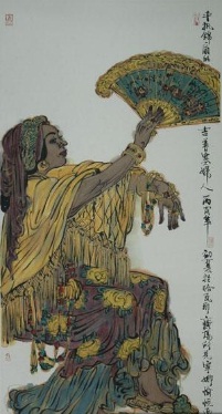 《手执锦扇的吉普赛妇人》 胡宁娜 144.5*70.5cm 