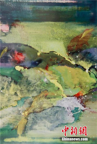 旅日女画家李焱作品《天地合一》