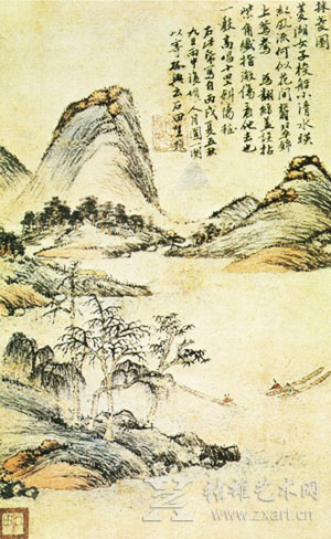 沈周《采菱图》，日本京都国立博物馆藏