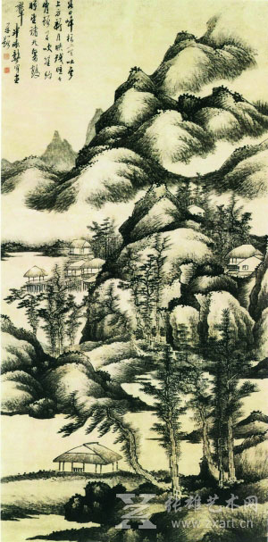 日本桥本末吉 藏《云岭残曛图》 清 龚贤 作