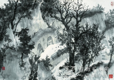 陕北人家（纸本） 47×68厘米 2010年 张谷旻