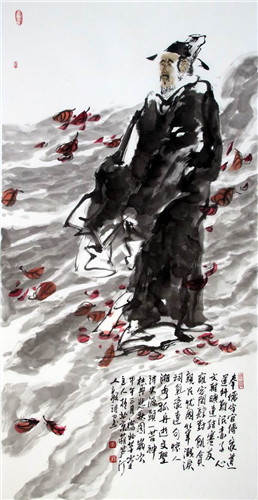 展览作品 杜甫悲秋图