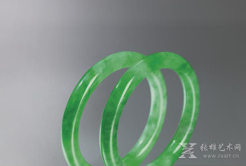 冰种翡翠对镯