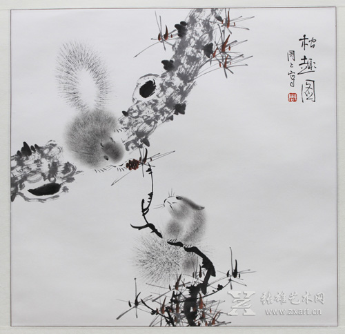 周正  松趣图 
