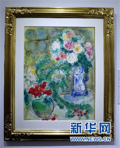 马克•夏加尔1950年作品《两束鲜花》