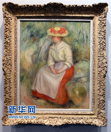 皮耶·奥古斯特·雷诺瓦1900年作品《戴草帽的加布丽》