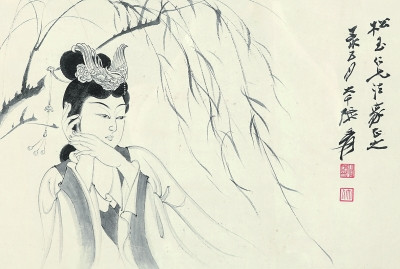 张大千 《暮春风》