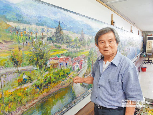 艺术家林智信闭关6年多埋首创作的油画《芬芳宝岛》