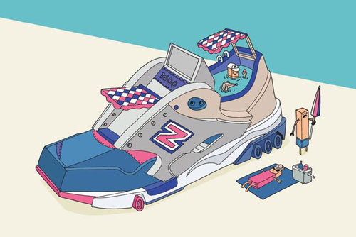 罗马尼亚设计师创作的 Sneaker Freaker插画 趣味十足