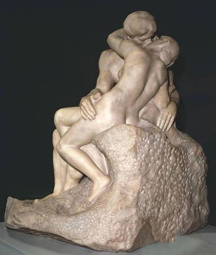 奥古斯特•罗丹(Auguste Rodin)《吻》(The Kiss)，大理石雕像，1884-1886年，巴黎罗丹美术馆藏