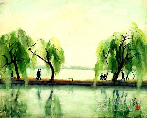 王肇民水彩画作品