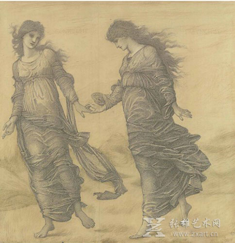   爱德华•科里•伯恩-琼斯爵士 《庭中闲步》