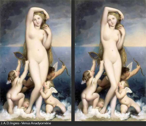 设计师以现代审美标准为经典画作美人瘦身