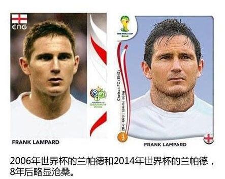 2006年和2014年的世界杯球星卡对比