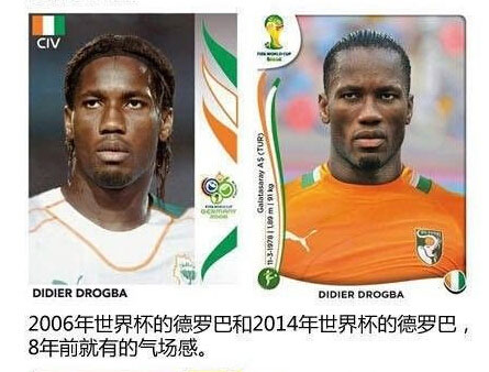 2006年和2014年的世界杯球星卡对比