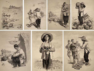 连环画宣传画手稿  段伟君  西瓜兄弟