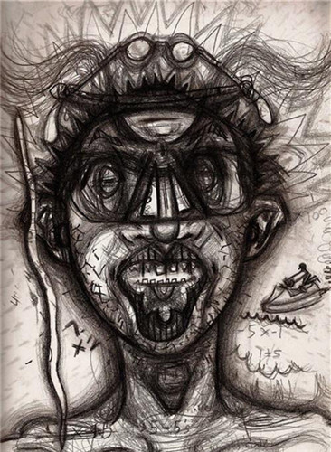 艺术家吃13种药物画出癫疯自画像
