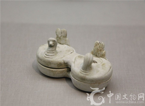潮州窑靑釉鸳鸯形器 