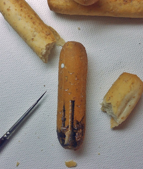 用放大镜才能看到的食物微绘画（组图）