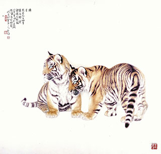 中国工笔画会会长冯大中国画作品