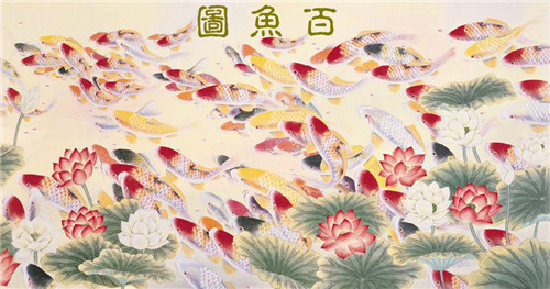 百鱼图，寓意年年有余