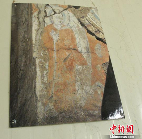 新疆策勒县达玛沟镇的达玛沟古佛教遗址群，残缺壁画