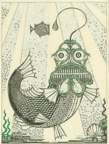 美艺术家用美钞创作令人惊叹的拼贴画