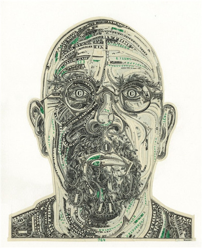 美艺术家用美钞创作令人惊叹的拼贴画