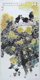   祝焘作品《春风带香》138×69cm