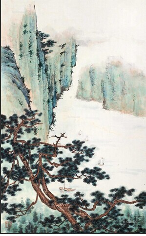 ①3009拍品 晏少翔《嘉陵江》设色纸本 镜心  82×51cm 约3.8平尺