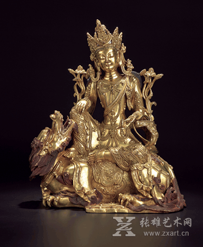 17世纪铜鎏金文殊菩萨坐像