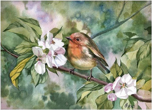 白俄罗斯艺术家Inna水彩花卉插画作品欣赏