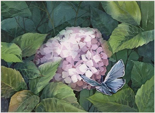 白俄罗斯艺术家Inna水彩花卉插画作品欣赏