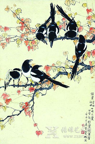 徐悲鸿国画《七喜图》